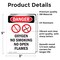 Signmission Oxygen No Smoking No Danger Sign, Vinyl Decal, 3.5in W x 5in L, 2PK OS-2PACK-DS-D-35-V-1515 - alternate 3